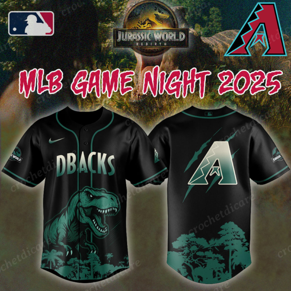MLB Arizona Diamondbacks Collab Jurassic World Baseall Jersey