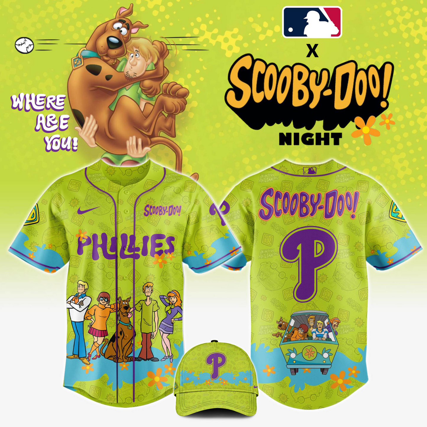 .Philadelphia Phillies MLB x Scooby Doo Jersey Editions Limited