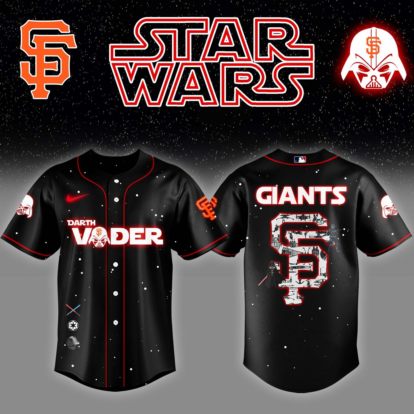 San Francisco Giants x Stars Wars Darth Vader Night Baseball Jersey Editions Limited