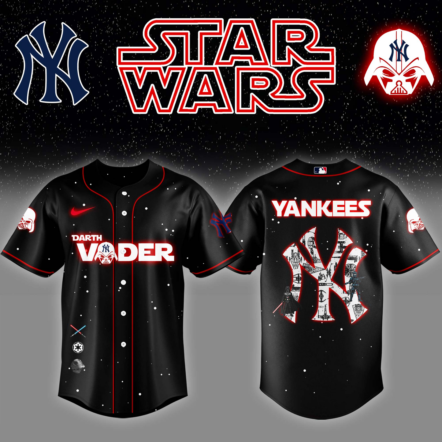 New York Yankees x Stars Wars Darth Vader Night Baseball Jersey Editions Limited