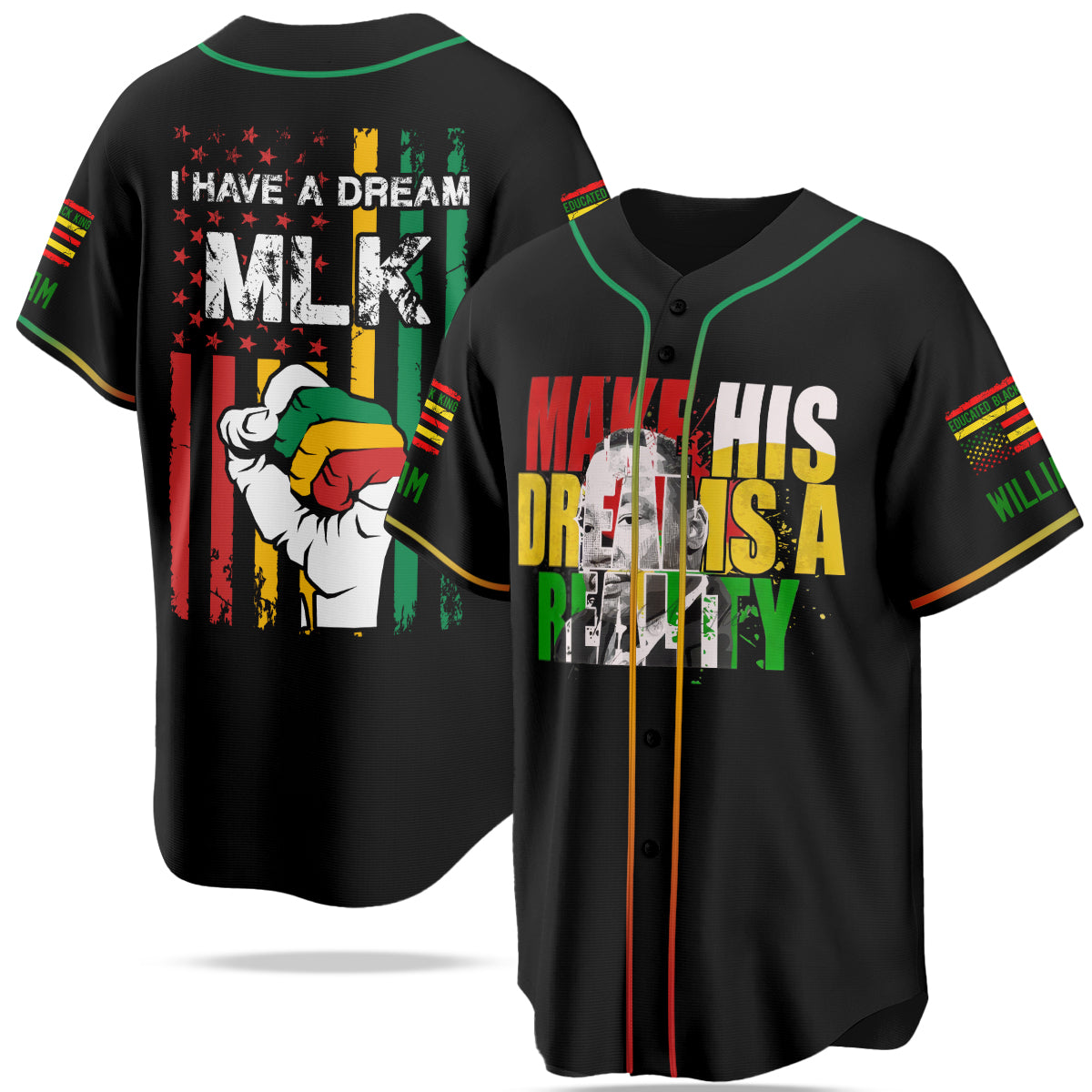 Martin Luther King Jr - Custom Printed Jersey 501MCHNJS001