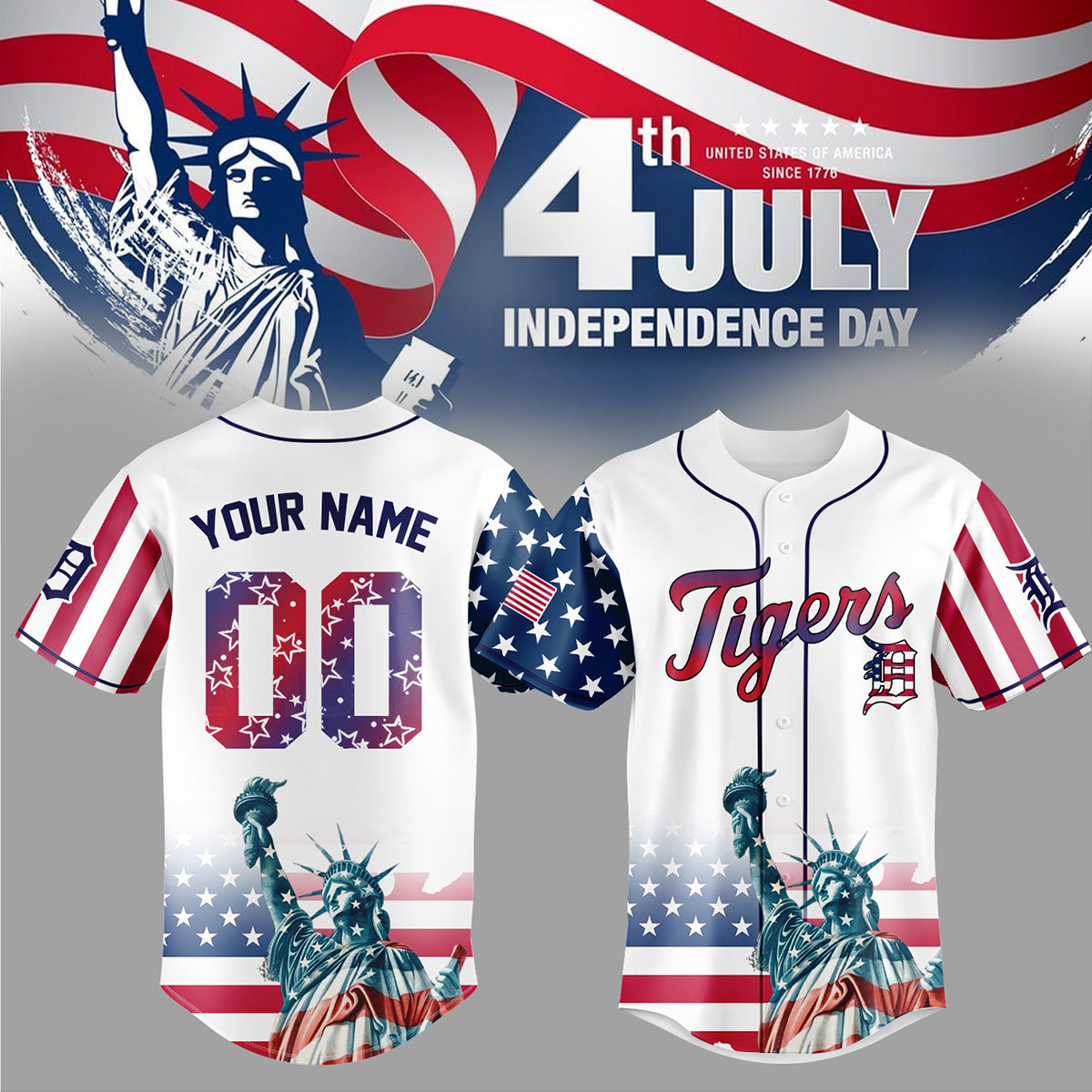 Detroit Tigers Special Nationals Independence Day Jersey 2025