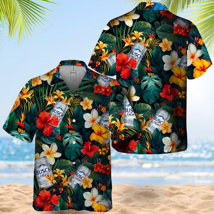 Busch Light Tropical Summer Flower Hawaiian Shirt - 502HL- HS079