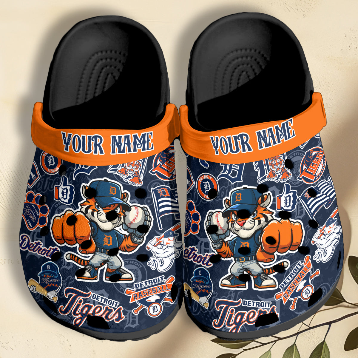 Custom Name Detroit Tigers MLB Sport Clogs Shoes - 503HLHNCR102