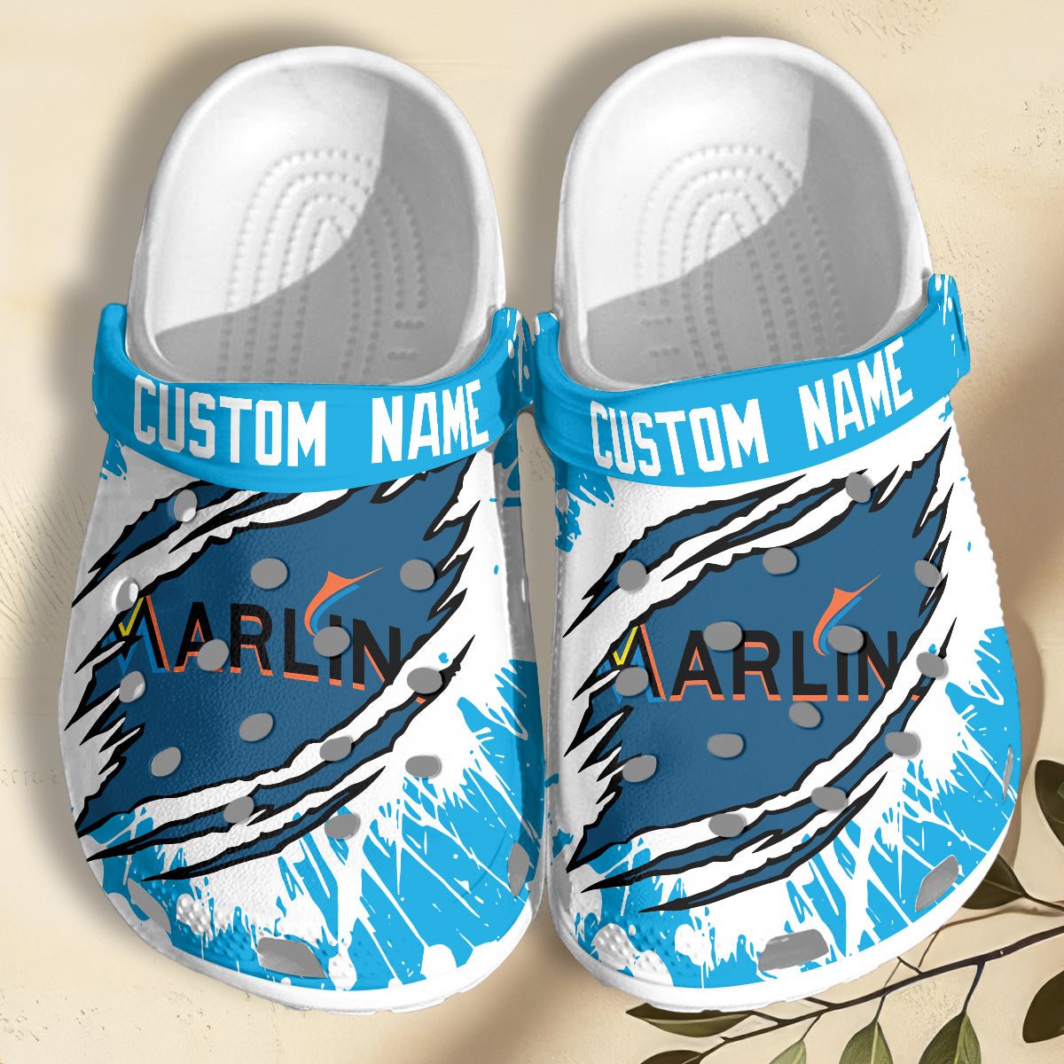 Custom Name Miami Marlins MLB Sport Clogs Shoes - 503HLHNCR188