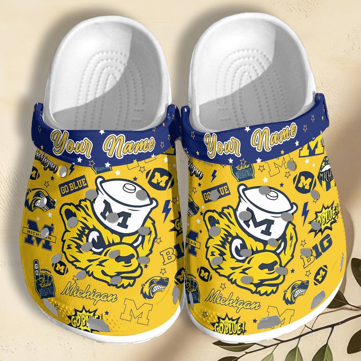 Custom Name Michigan Wolverines Ncaa Sport Clogs Shoes - 502HLHNCR065