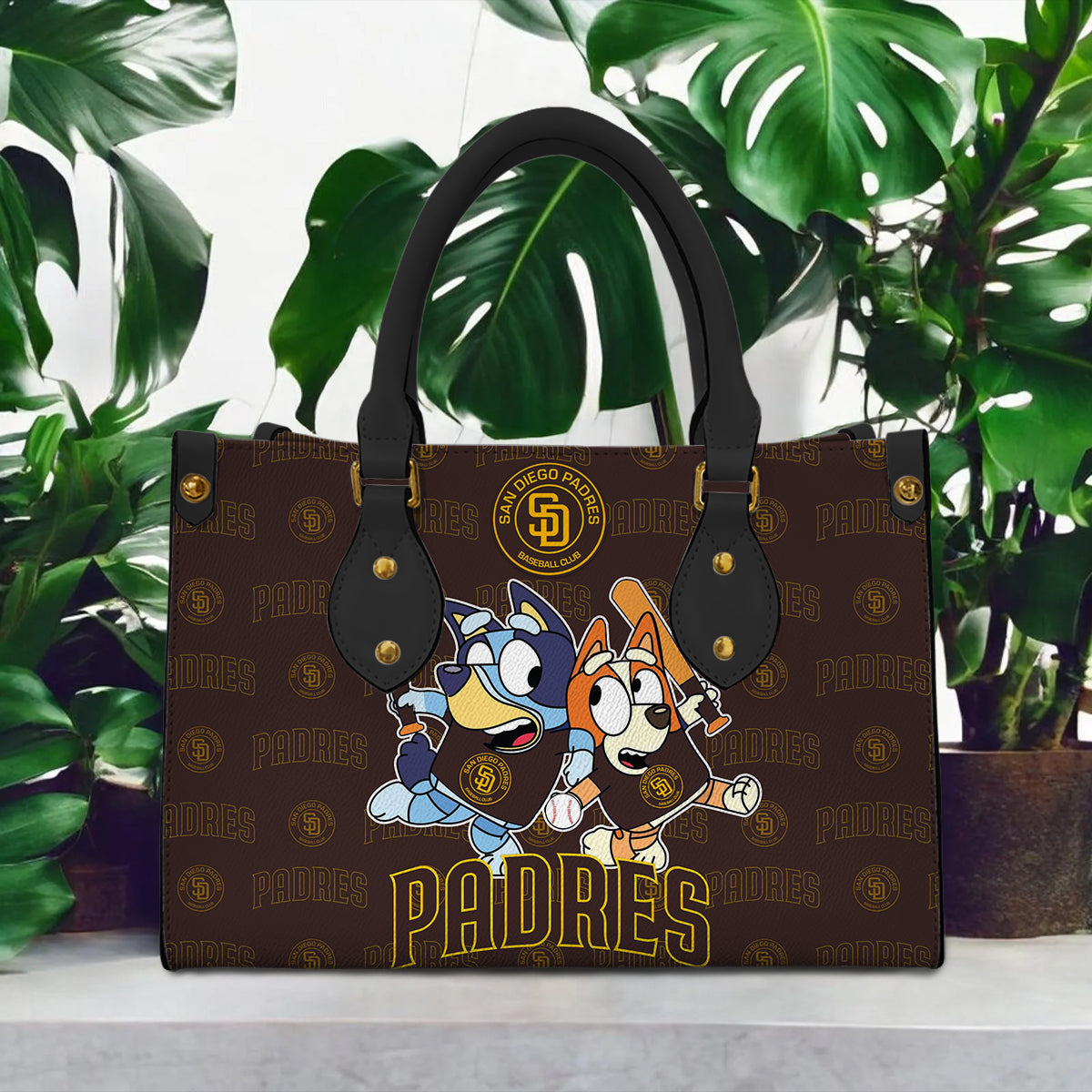 Custom Name San Diego Padres Women Leather Hand Bag
