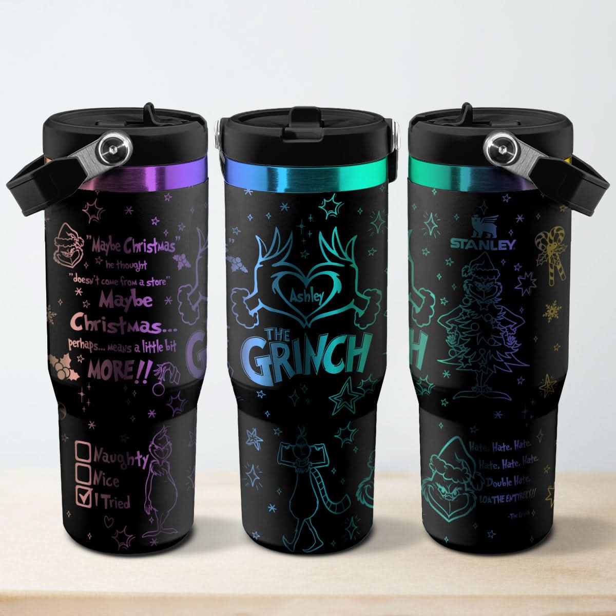 Custom Grinch IceFlow 40oz Tumbler - 410QAHNTB004