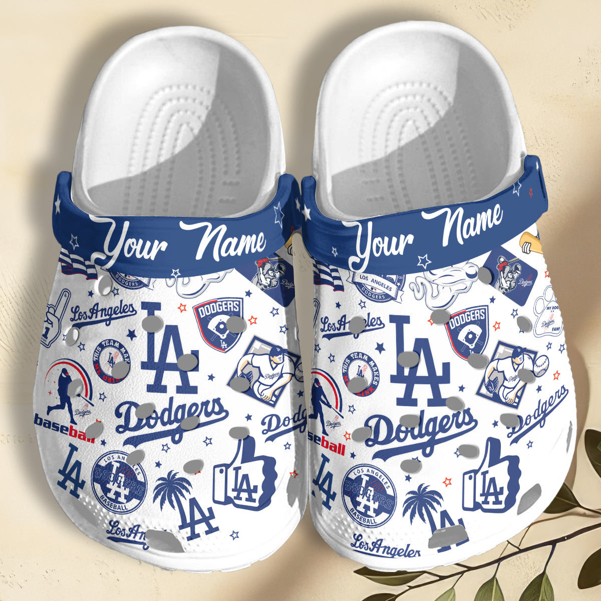 Custom Name Los Angeles Dodgers Baseball Team MLB Clogs - 503HLHNCR088
