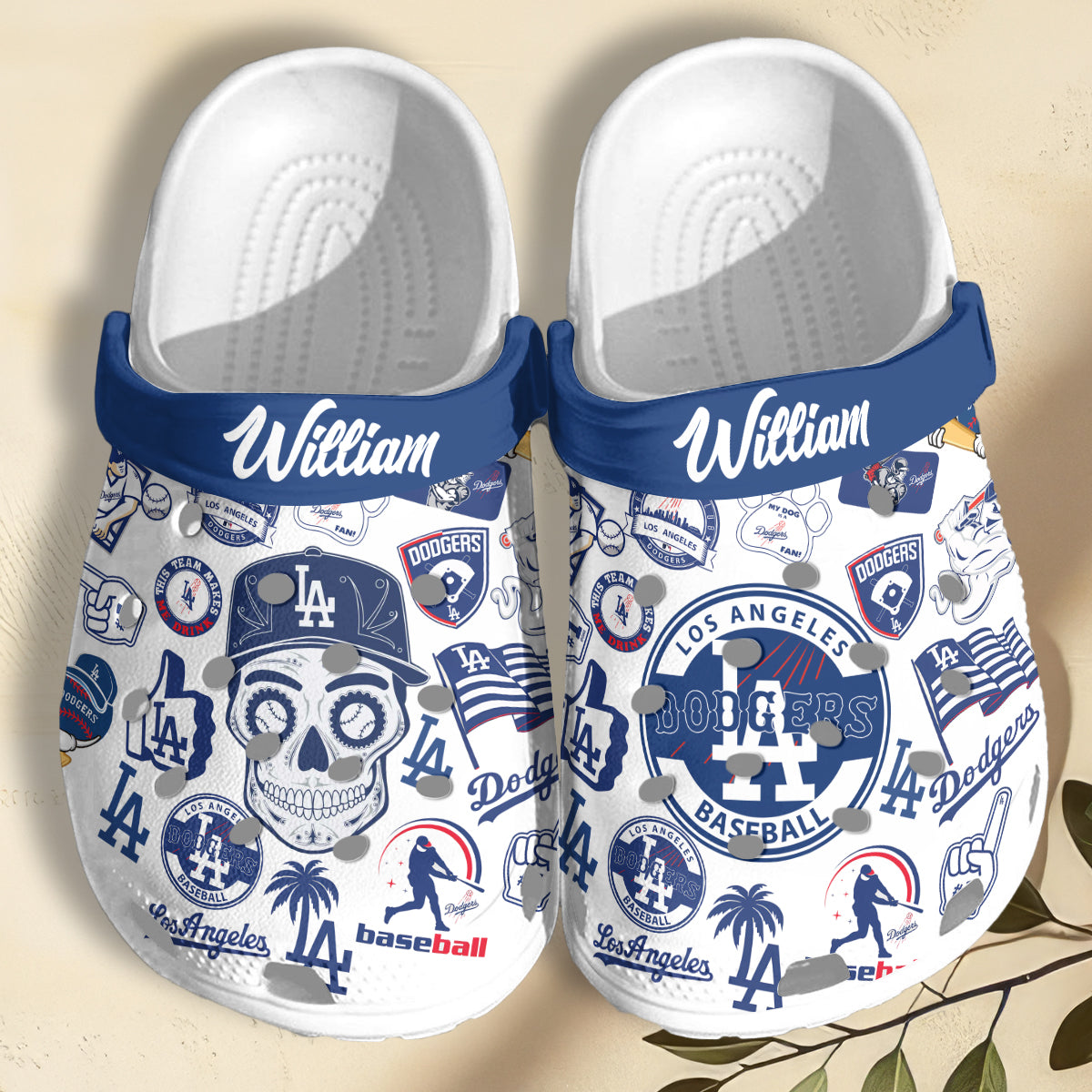 Custom Name Los Angeles Dodgers Baseball Team MLB Clogs - 503HLHNCR089