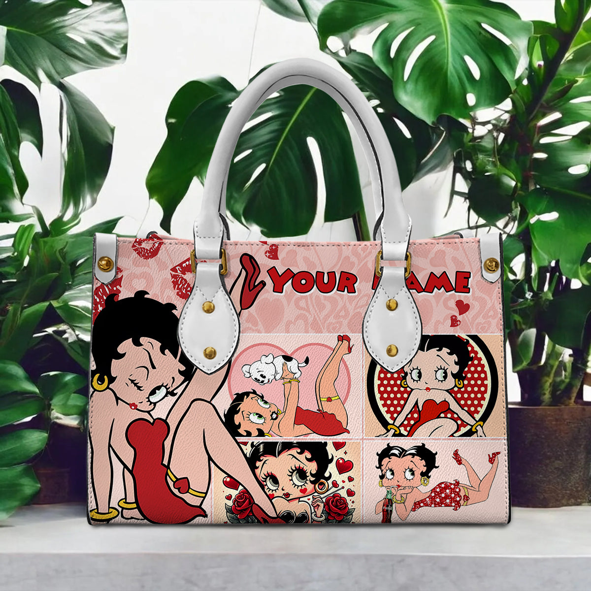 Custom Name Betty Boop Leather Handbag Gift For Women – 503HLHNHB112