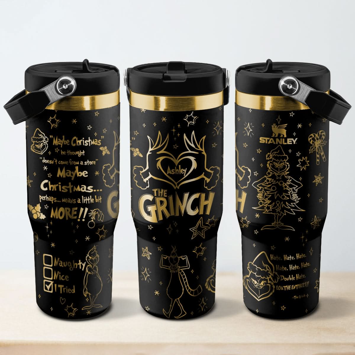 Custom Grinch IceFlow 40oz Tumbler - 410QAHNTB004