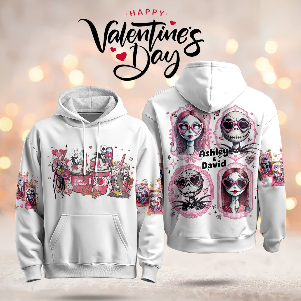 Best Gift For Couple Custom Printed Fleece Hoodie - 501MCHNFH008