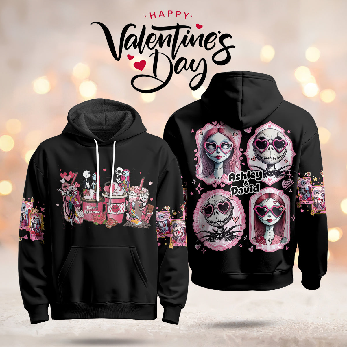 Best Gift For Couple Custom Printed Fleece Hoodie - 501MCHNFH008
