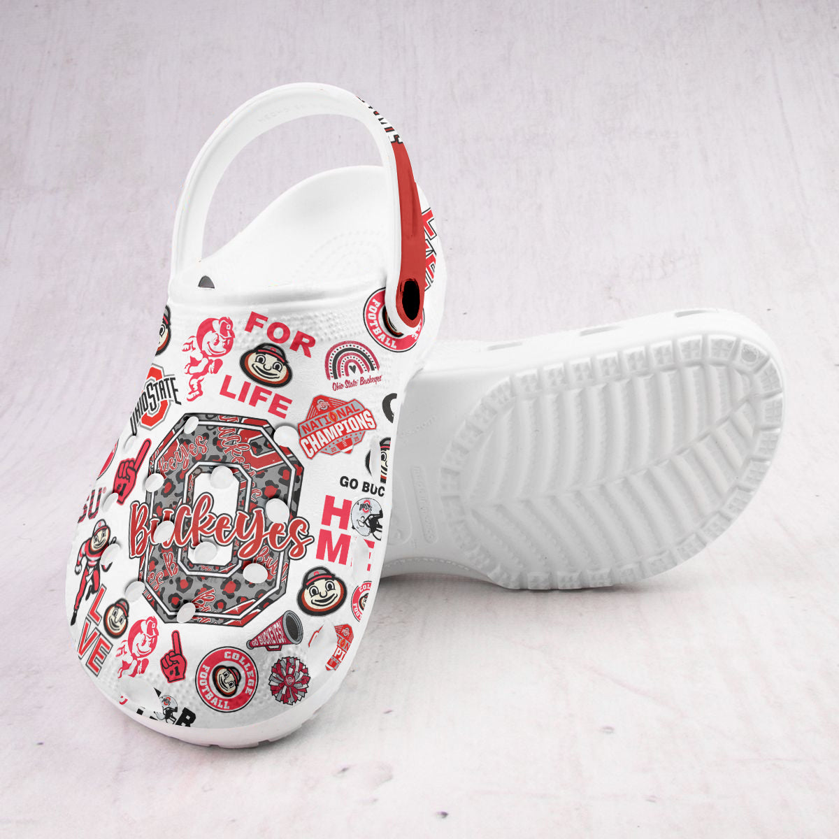 Custom Name Ohio State Buckeyes Ncaa Sport Clogs Shoes - 502HLHNCR064