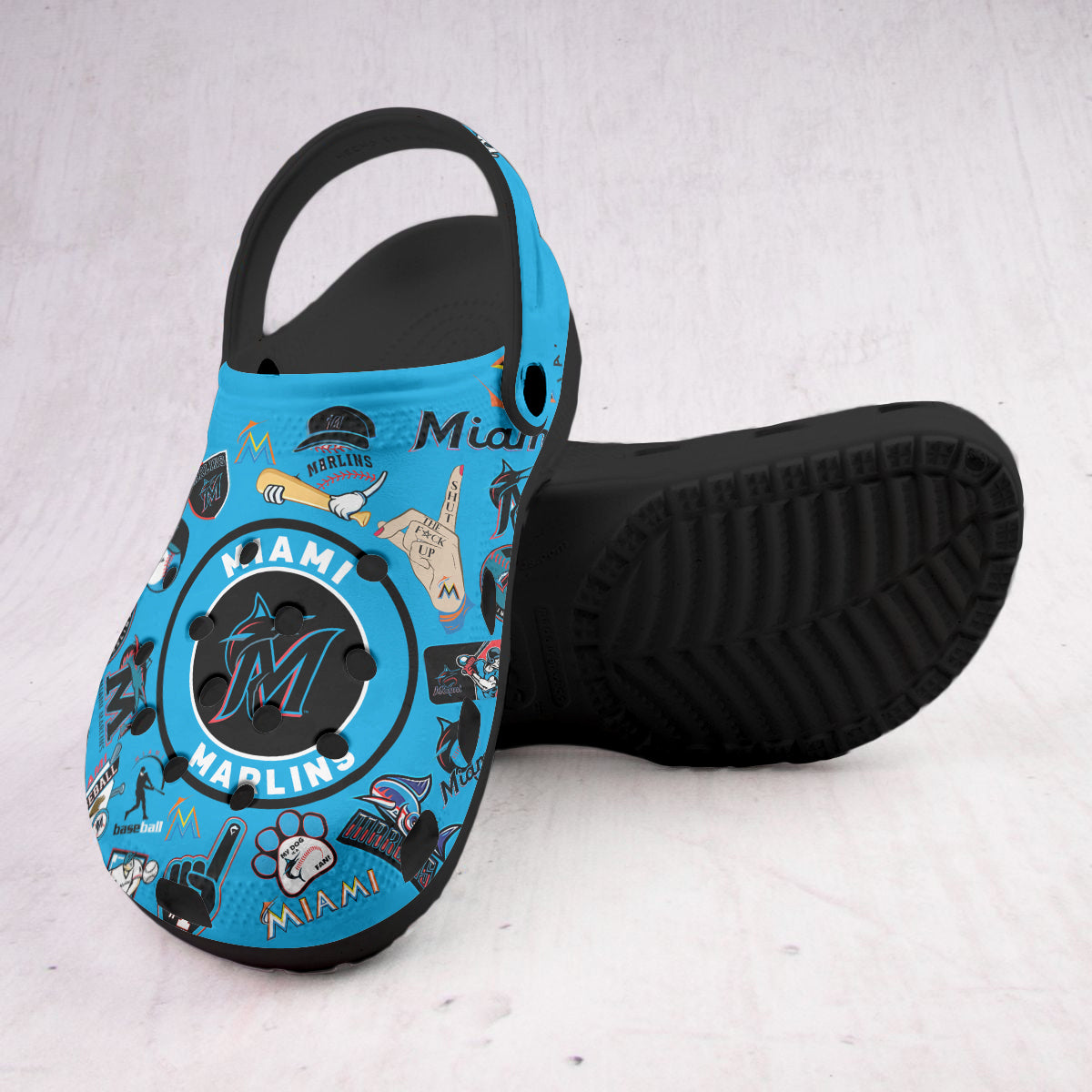 Custom Name Miami Marlins MLB Sport Clogs Shoes - 503HLHNCR189