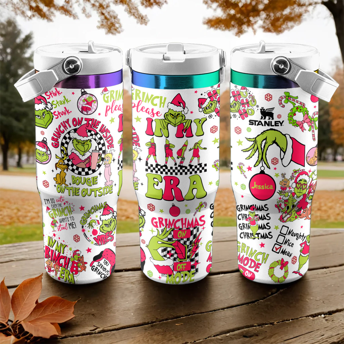 Custom Grinch IceFlow 40oz Tumbler - 410QAHNTB023