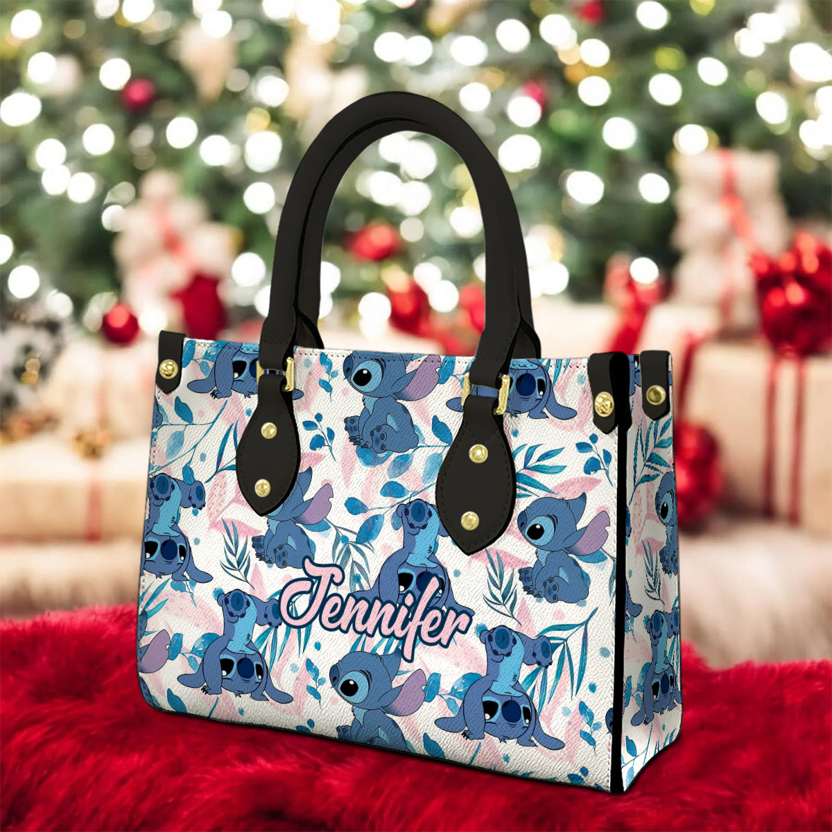 Custom Name Stitch Leather Handbag Gift For Women – 503HLHNHB040