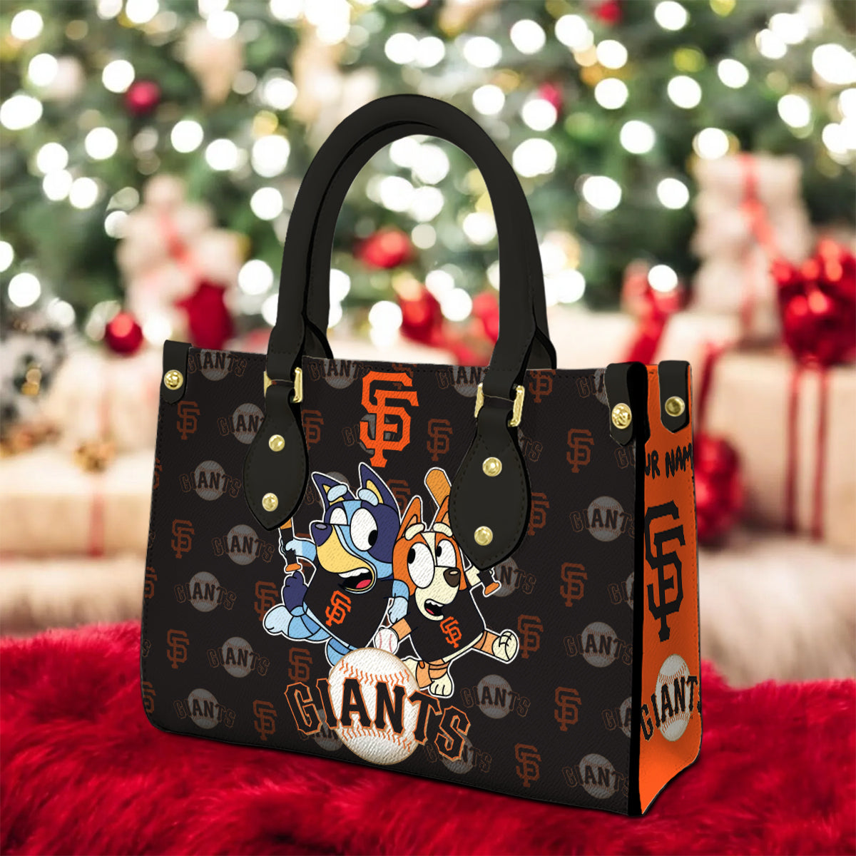 Custom Name San Francisco Giants Women Leather Hand Bag