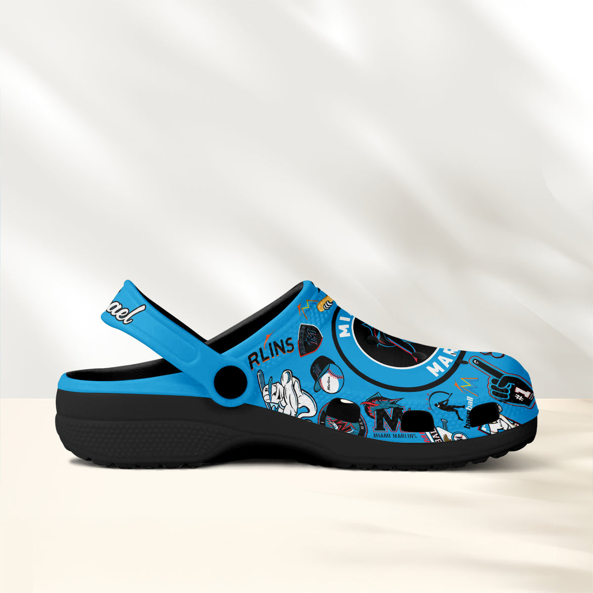 Custom Name Miami Marlins MLB Sport Clogs Shoes - 503HLHNCR189