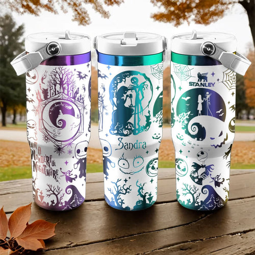 Custom Name Jack And Sally IceFlow 40oz Tumbler