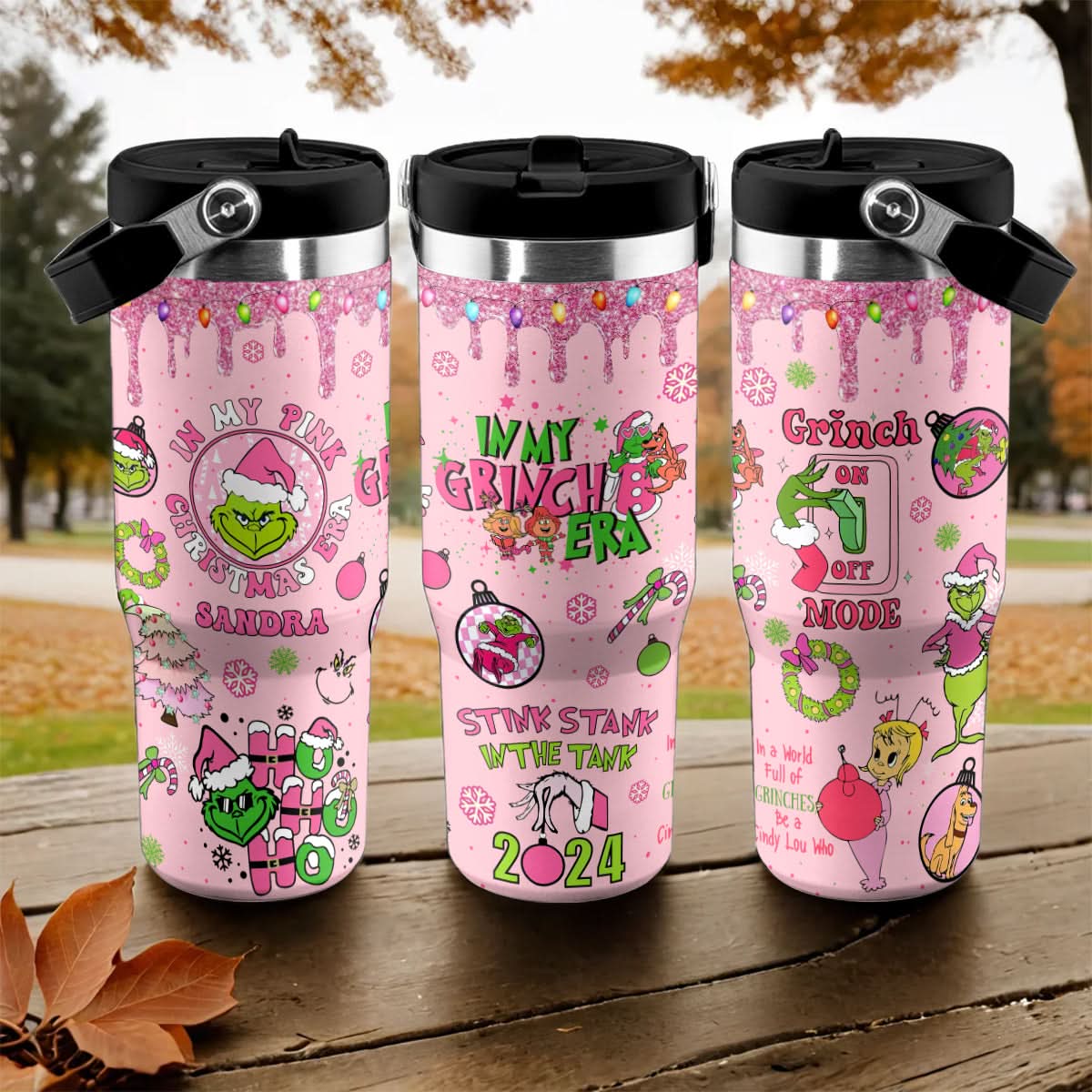 Custom Grinch IceFlow 40oz Tumbler - 410QAHNTB025