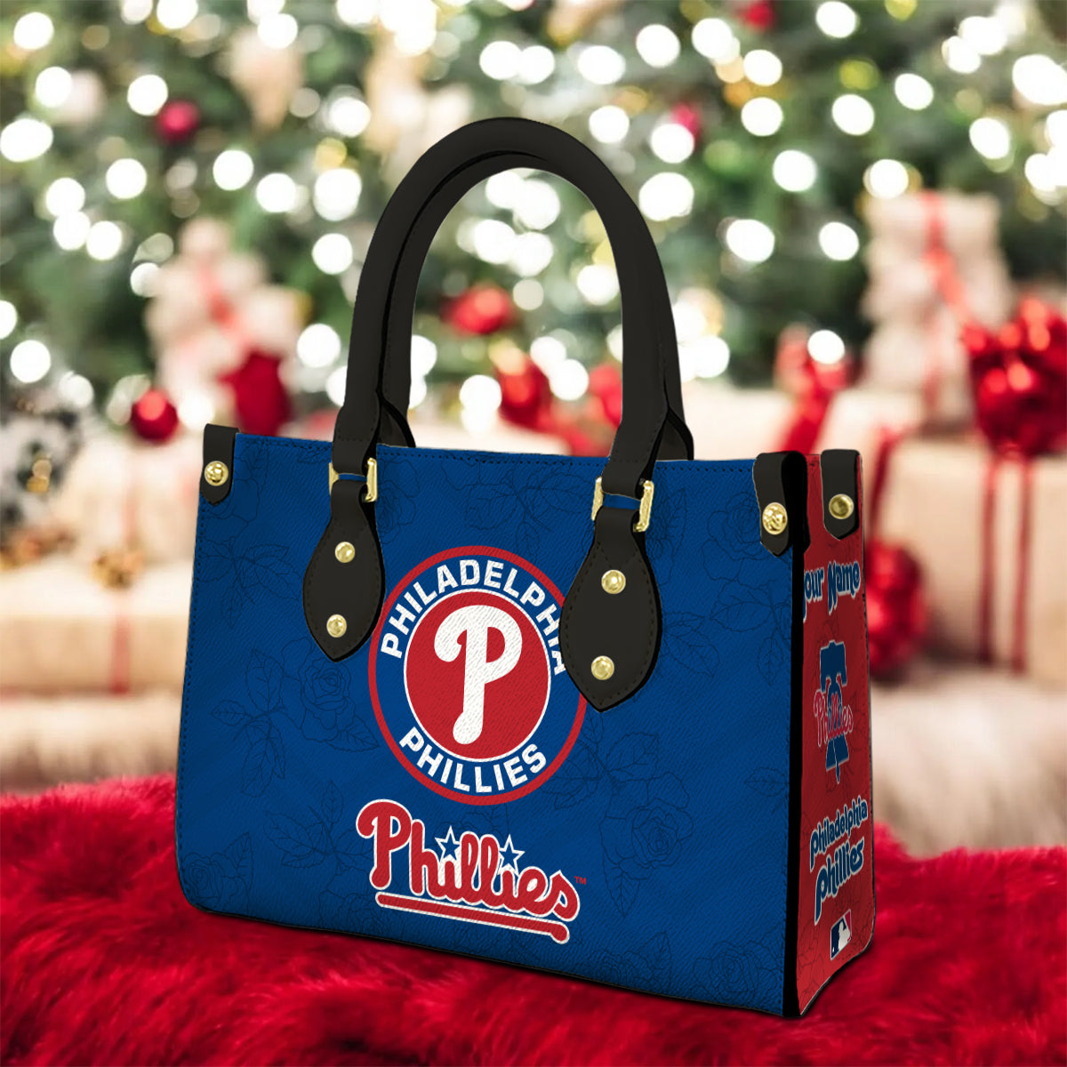 Custom Name Philadelphia Phillies Women Leather Hand Bag