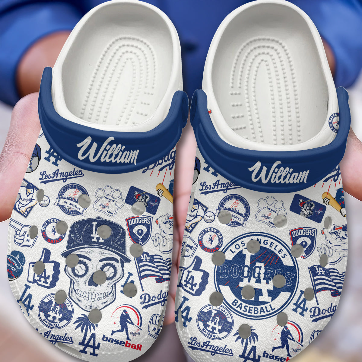 Custom Name Los Angeles Dodgers Baseball Team MLB Clogs - 503HLHNCR089