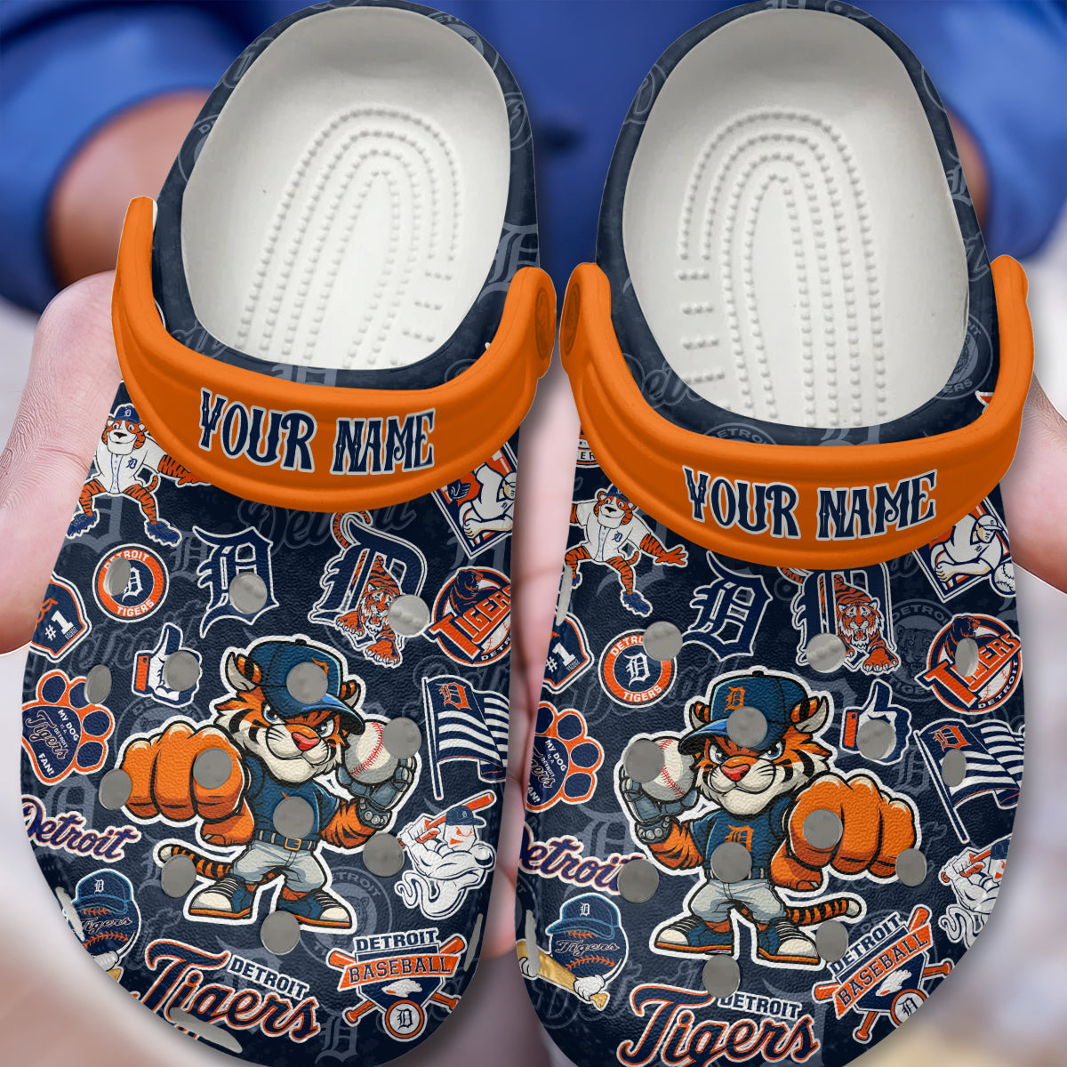 Custom Name Detroit Tigers MLB Sport Clogs Shoes - 503HLHNCR102