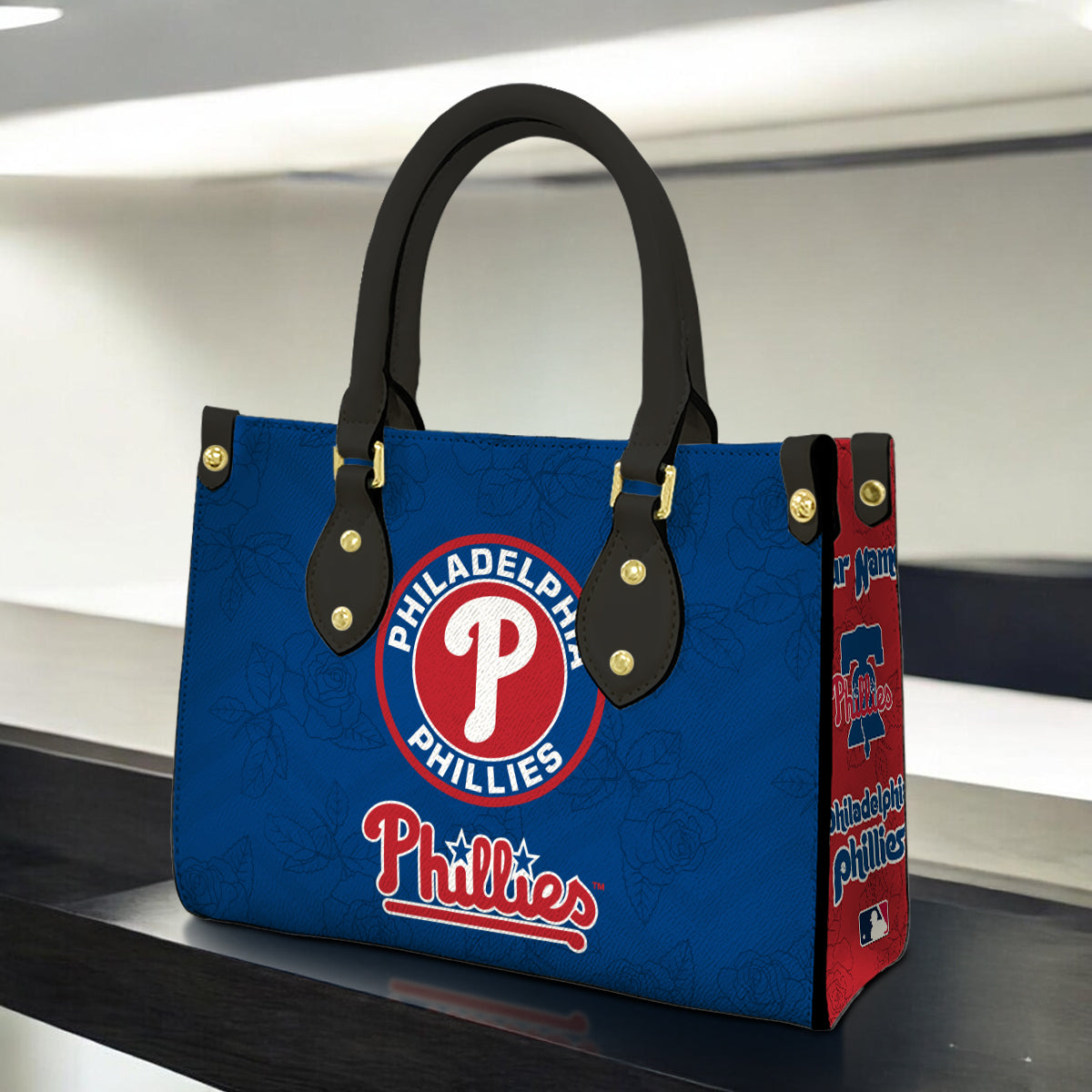 Custom Name Philadelphia Phillies Women Leather Hand Bag