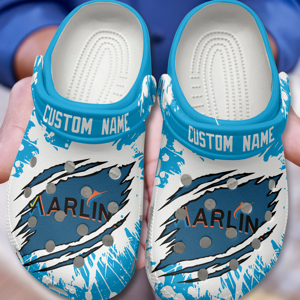 Custom Name Miami Marlins MLB Sport Clogs Shoes - 503HLHNCR188