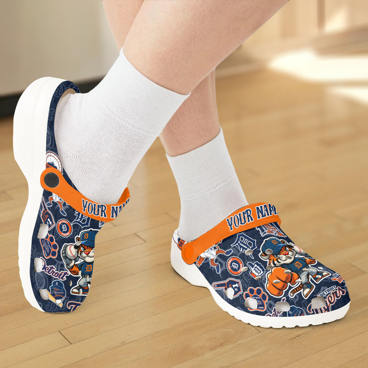 Custom Name Detroit Tigers MLB Sport Clogs Shoes - 503HLHNCR102