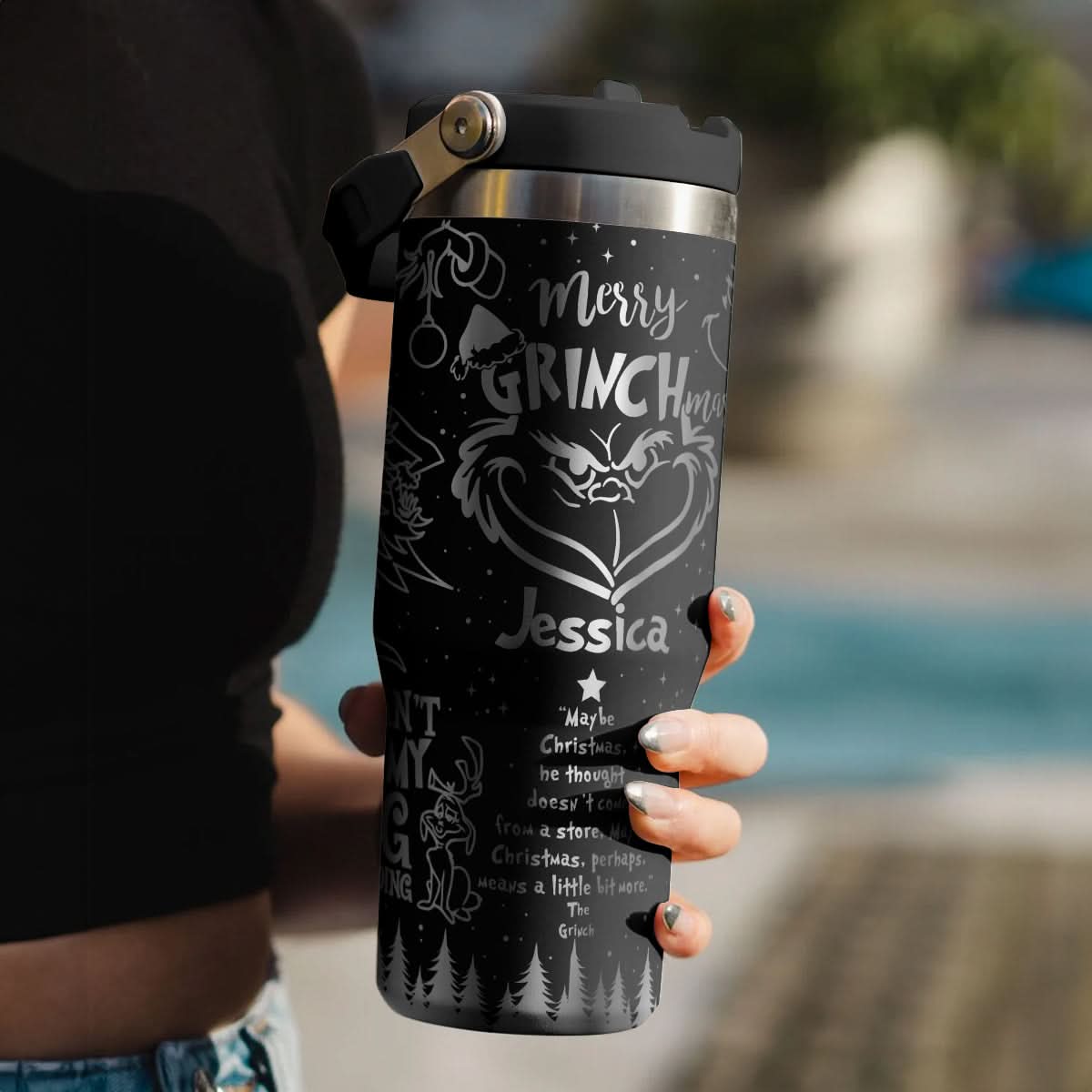 Custom Grinch IceFlow 40oz Tumbler - 410TTHNTB006