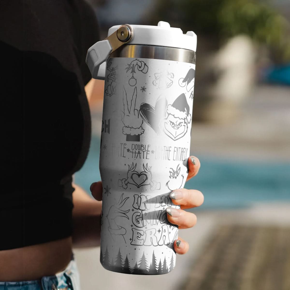 Custom Grinch Movie IceFlow 40oz Tumbler - 410TTHNTB022