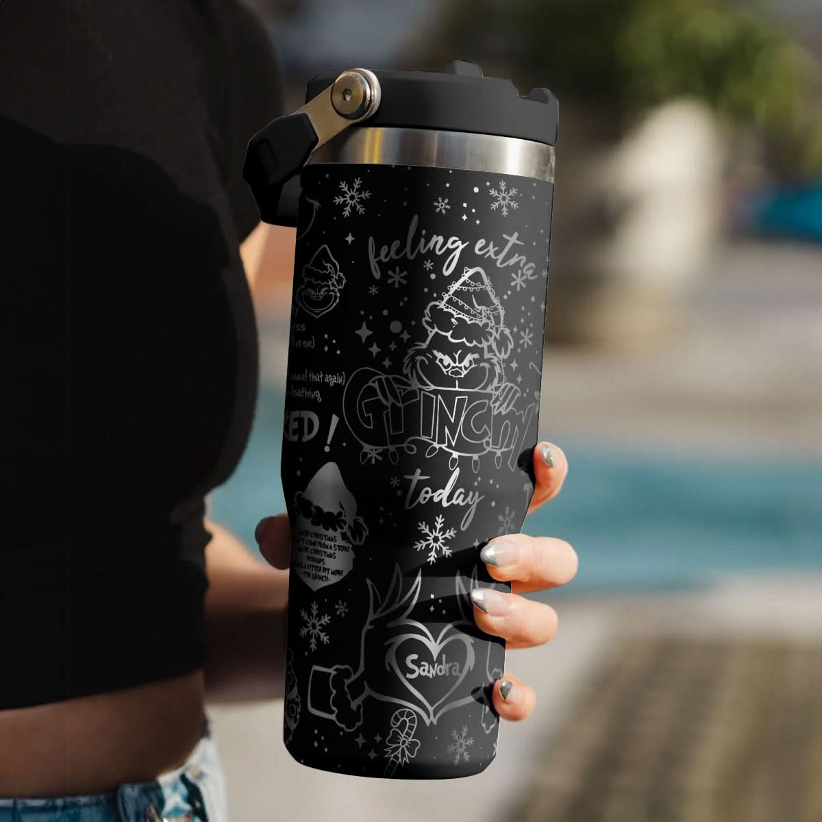 Custom Grinch IceFlow 40oz Tumbler - 410QAHNTB002