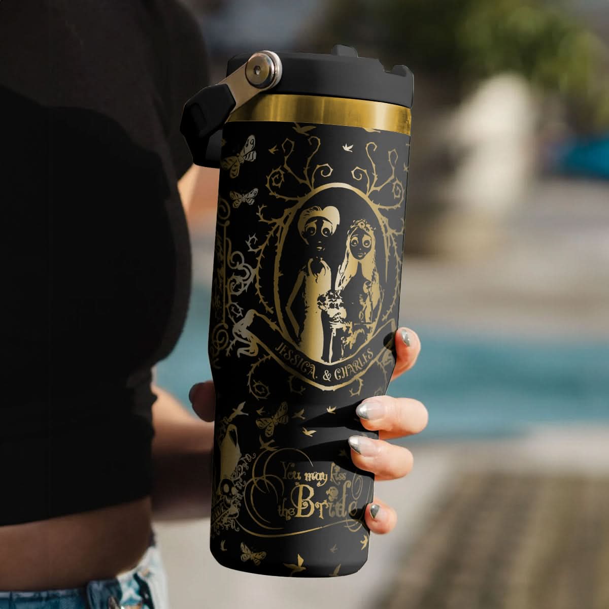 Custom Name Corpse Bride Halloween IceFlow 40oz Tumbler - 409HLHNTB164