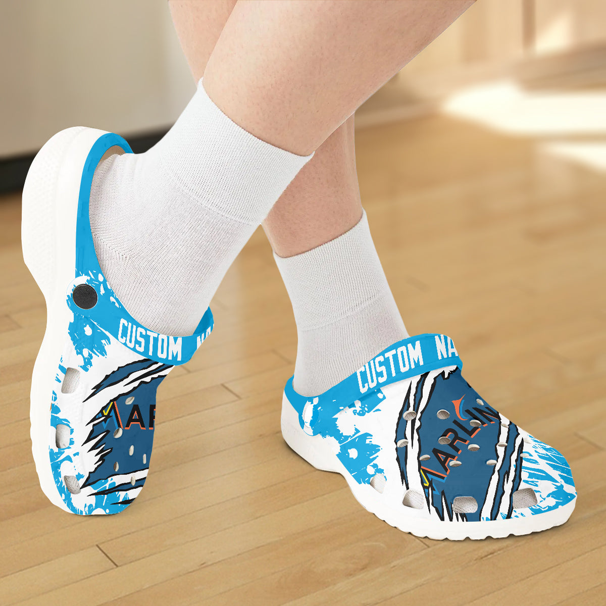 Custom Name Miami Marlins MLB Sport Clogs Shoes - 503HLHNCR188