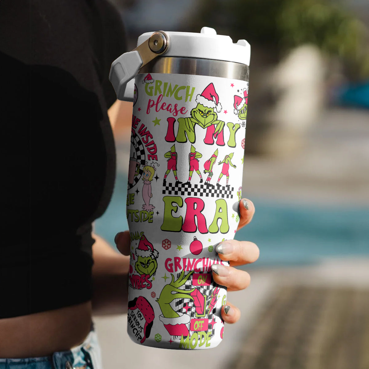 Custom Grinch IceFlow 40oz Tumbler - 410QAHNTB023