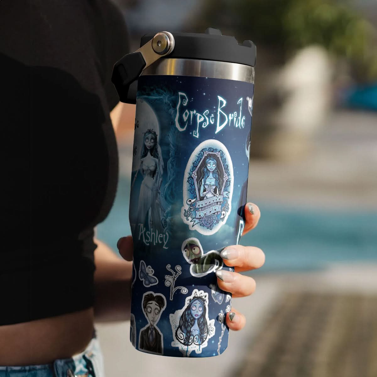 Custom Name Halloween Corpse Bride IceFlow 40oz Tumbler - 409HLHNTB154