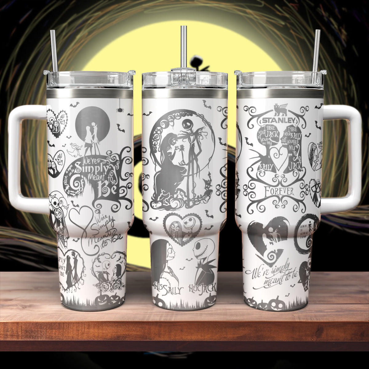 Custom Name Jack And Sally Nightmare 40oz Tumbler