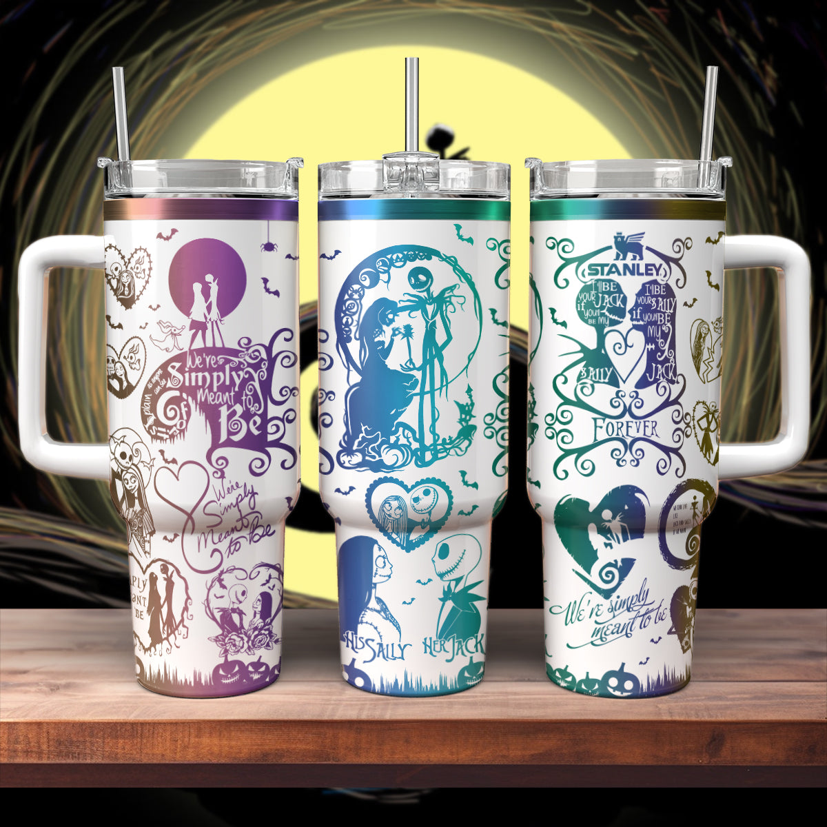 Custom Name Jack And Sally Nightmare 40oz Tumbler