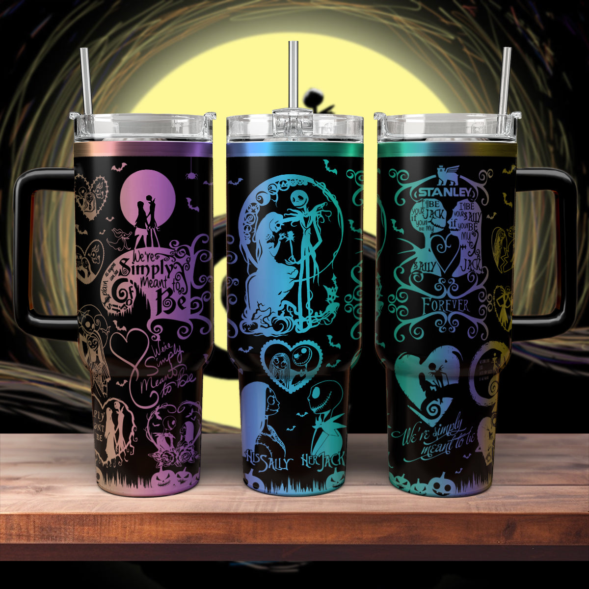 Custom Name Jack And Sally Nightmare 40oz Tumbler