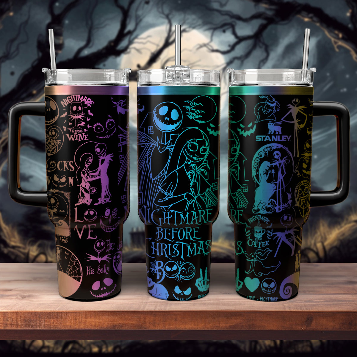 The Nightmare Before Christmas, Jack & Sally 40 Oz Tumbler