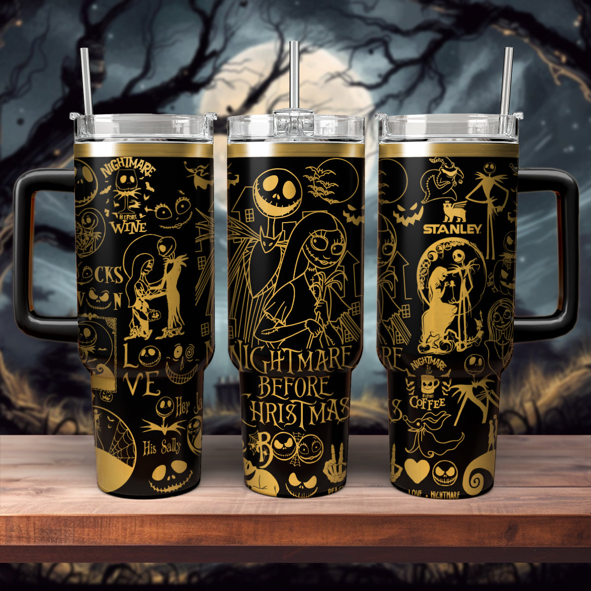 The Nightmare Before Christmas, Jack & Sally 40 Oz Tumbler