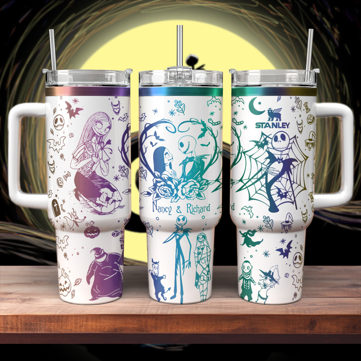 Custom Name Couple Jack and Sally Nightmare Stanley 40 oz Tumbler