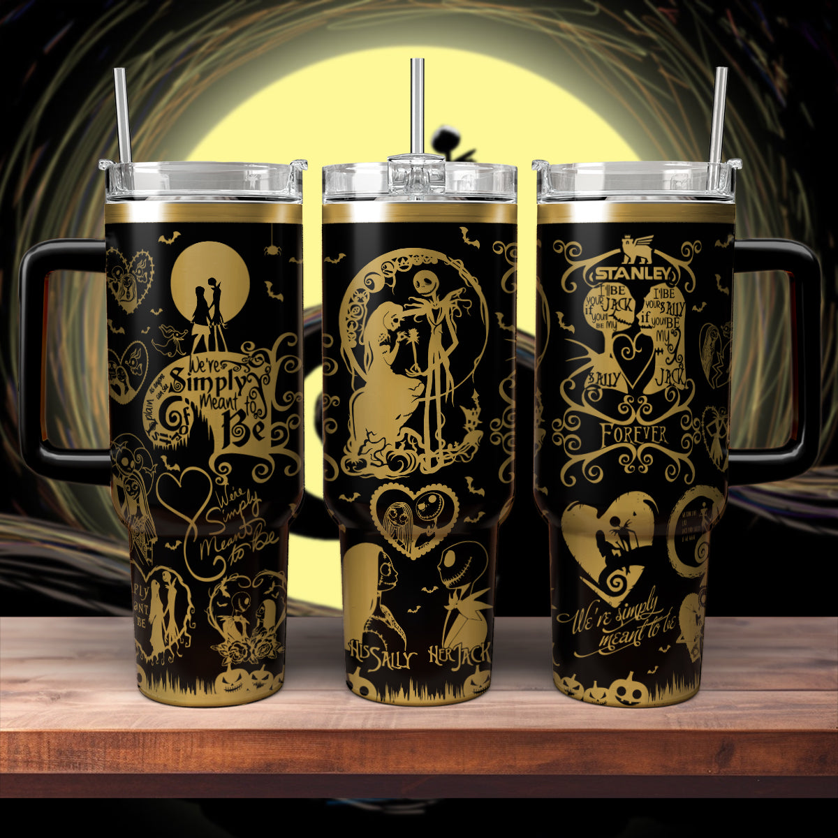 Custom Name Jack And Sally Nightmare 40oz Tumbler