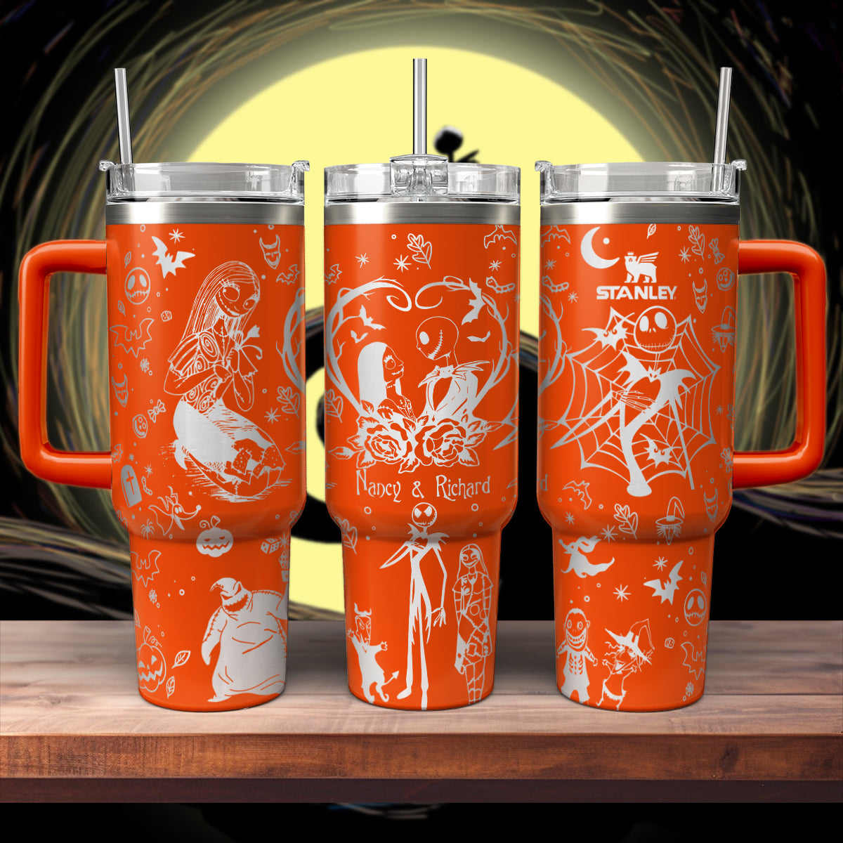 Custom Name Couple Jack and Sally Nightmare Stanley 40 oz Tumbler