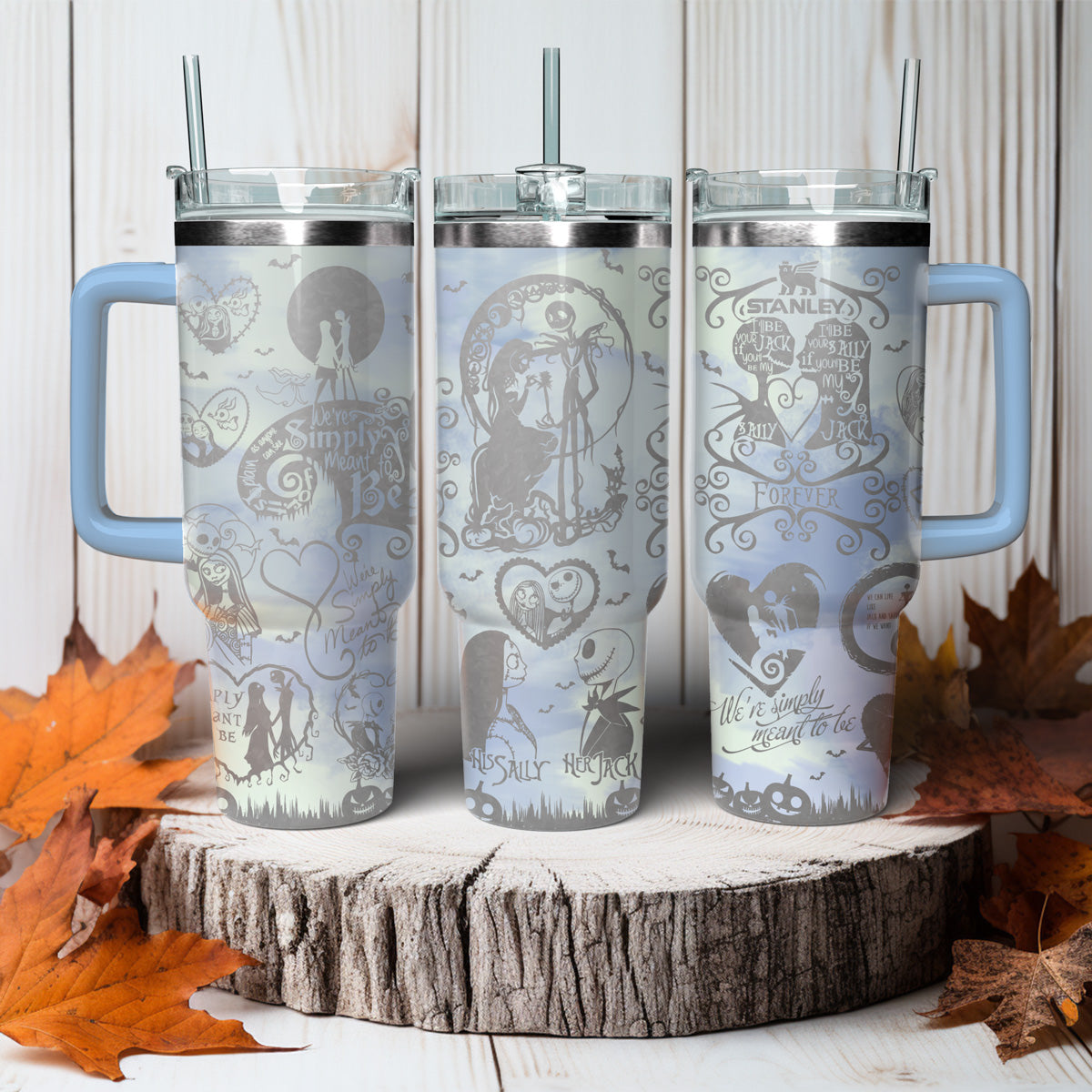 Custom Name Jack And Sally Nightmare 40oz Tumbler