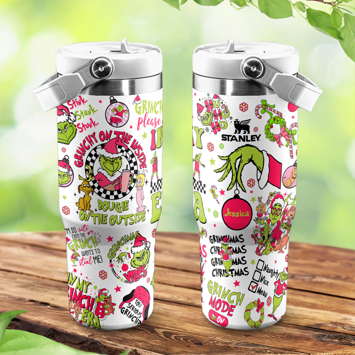 Custom Grinch IceFlow 40oz Tumbler - 410QAHNTB023