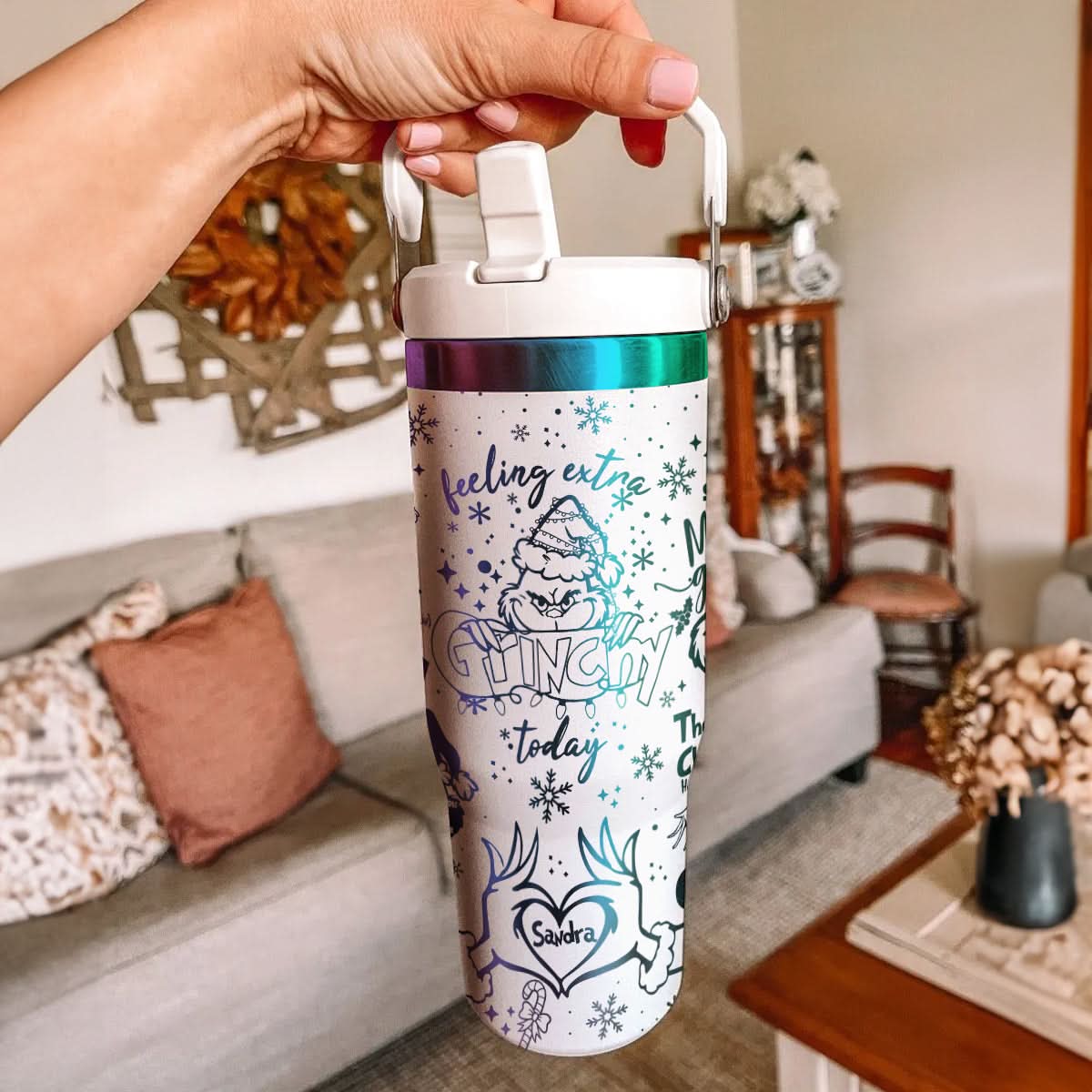 Custom Grinch IceFlow 40oz Tumbler - 410QAHNTB002